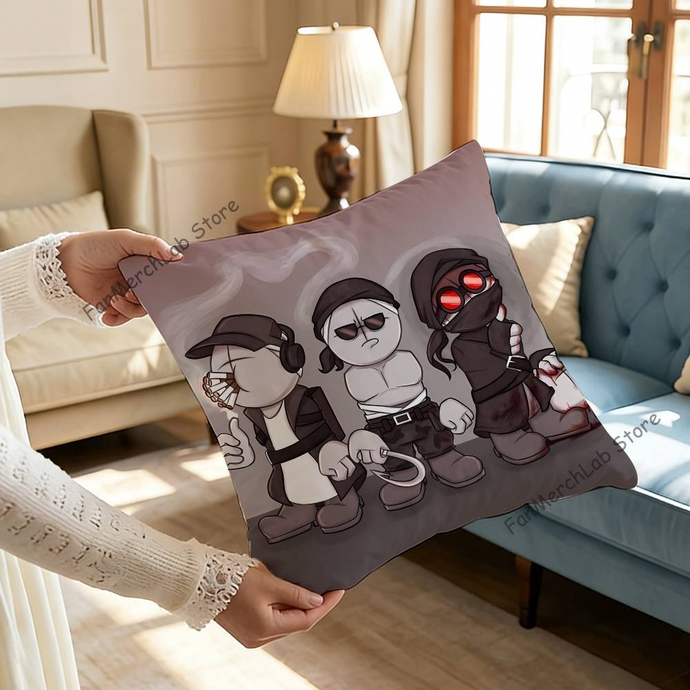 Anime HHank SSharkrobotS Pillowcase Pillowslip Cushion Plush Boys Girls Cartoon Anime Kawaii Decoration Kids Birthday Gifts