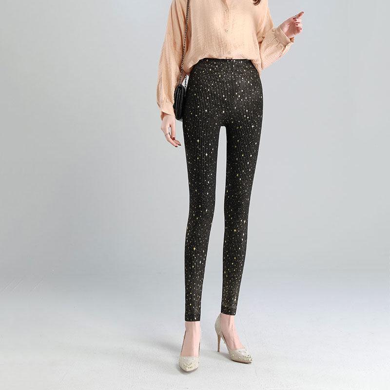 

Женские эластичные леггинсы на осень и весну, женские бархатные леггинсы с высокой талией, большие размеры, узкие универсальные колготки с эластичной резинкой на талии One Size золотистый