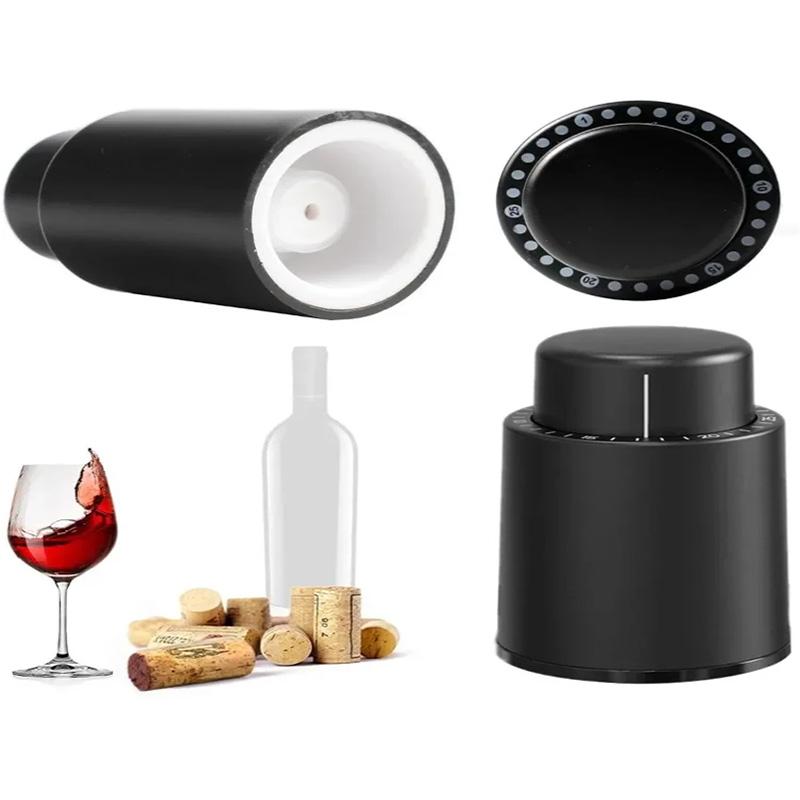 Vakuum Vinkork Vinstopp Vakuum Vinflaskor med Tidsskala Registreringar Barutrustning Vinkork Bartillbehör