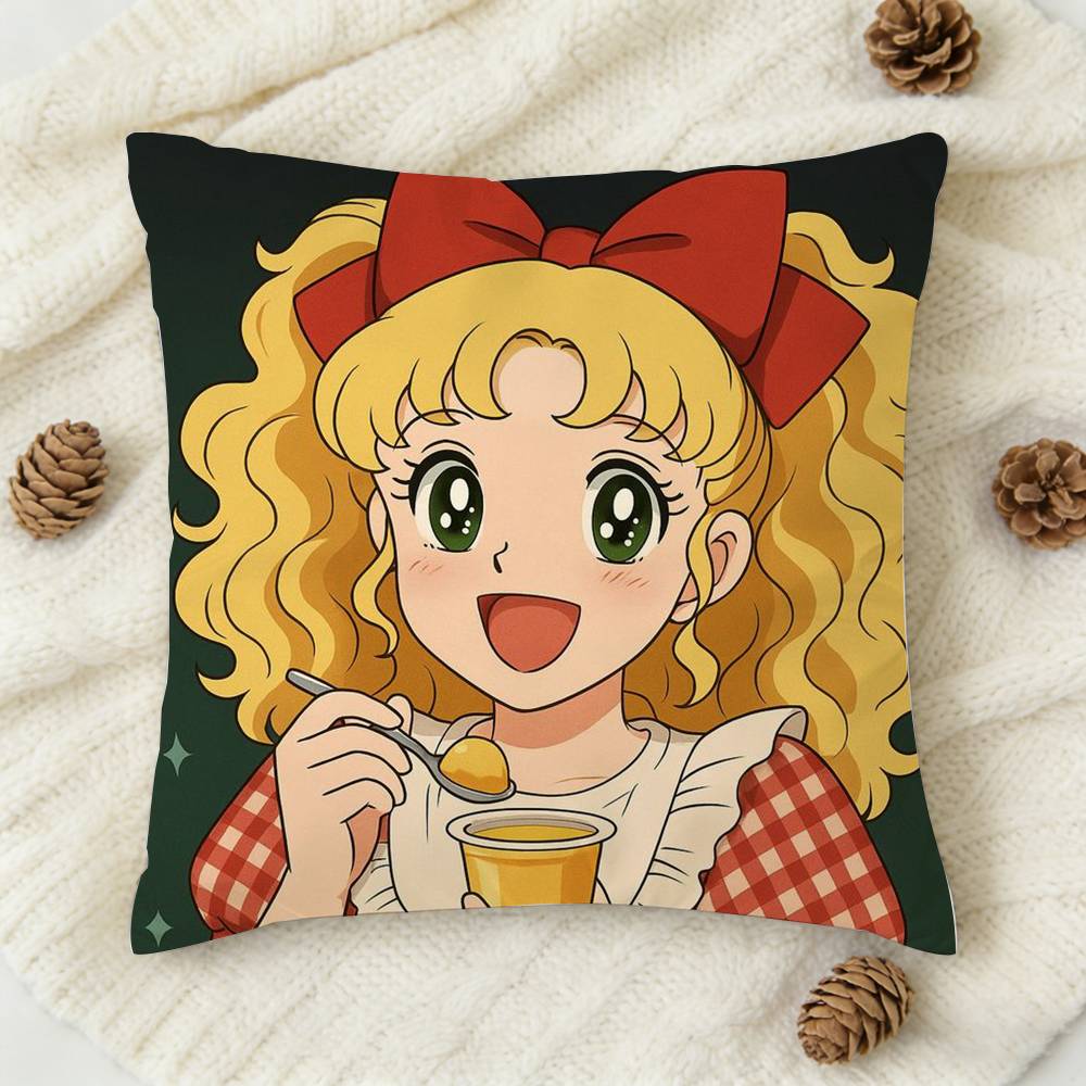 

Anime CCandy Candy Doublesided Printed Square Decorative Cushion Cover for Sofa Living Room Home Decor 30x30 cm