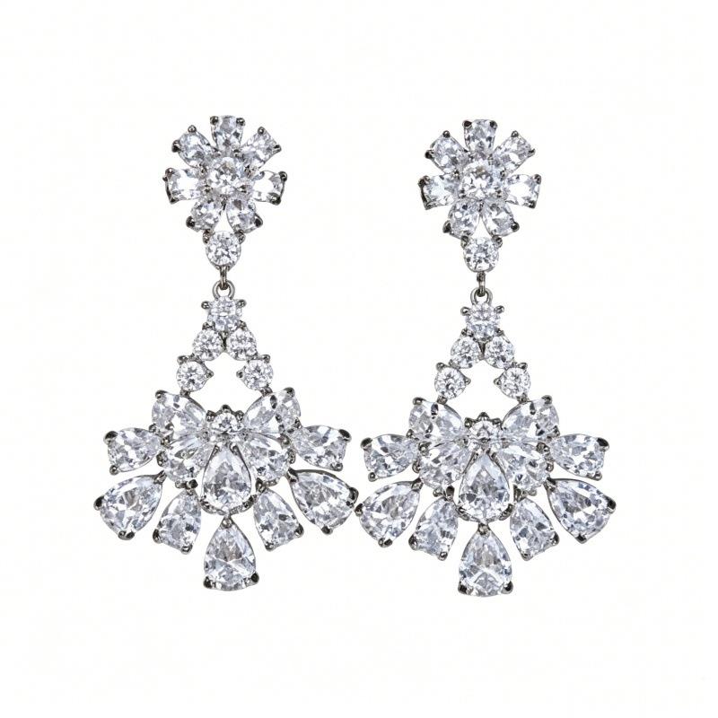 Elegant Zircon Long Dangle Earrings - S925 Silver Needles, High-End Fashion for Women