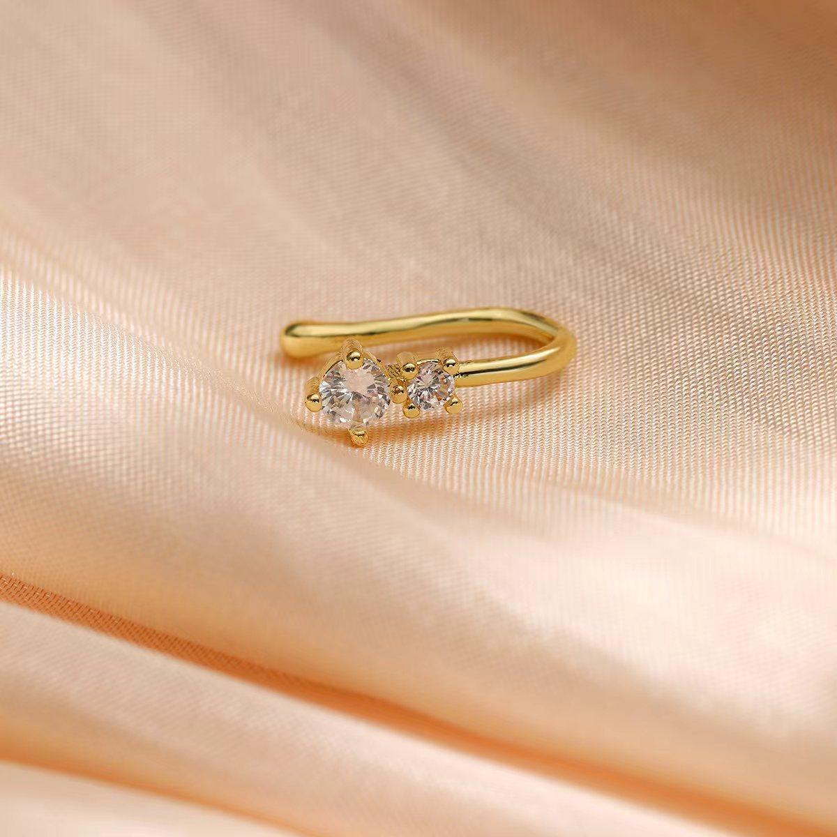 Accessories, Non-Perforated U-Shaped Nose Clip, Slightly Inlaid With Zircon Love Lightning Crown Nose Stud