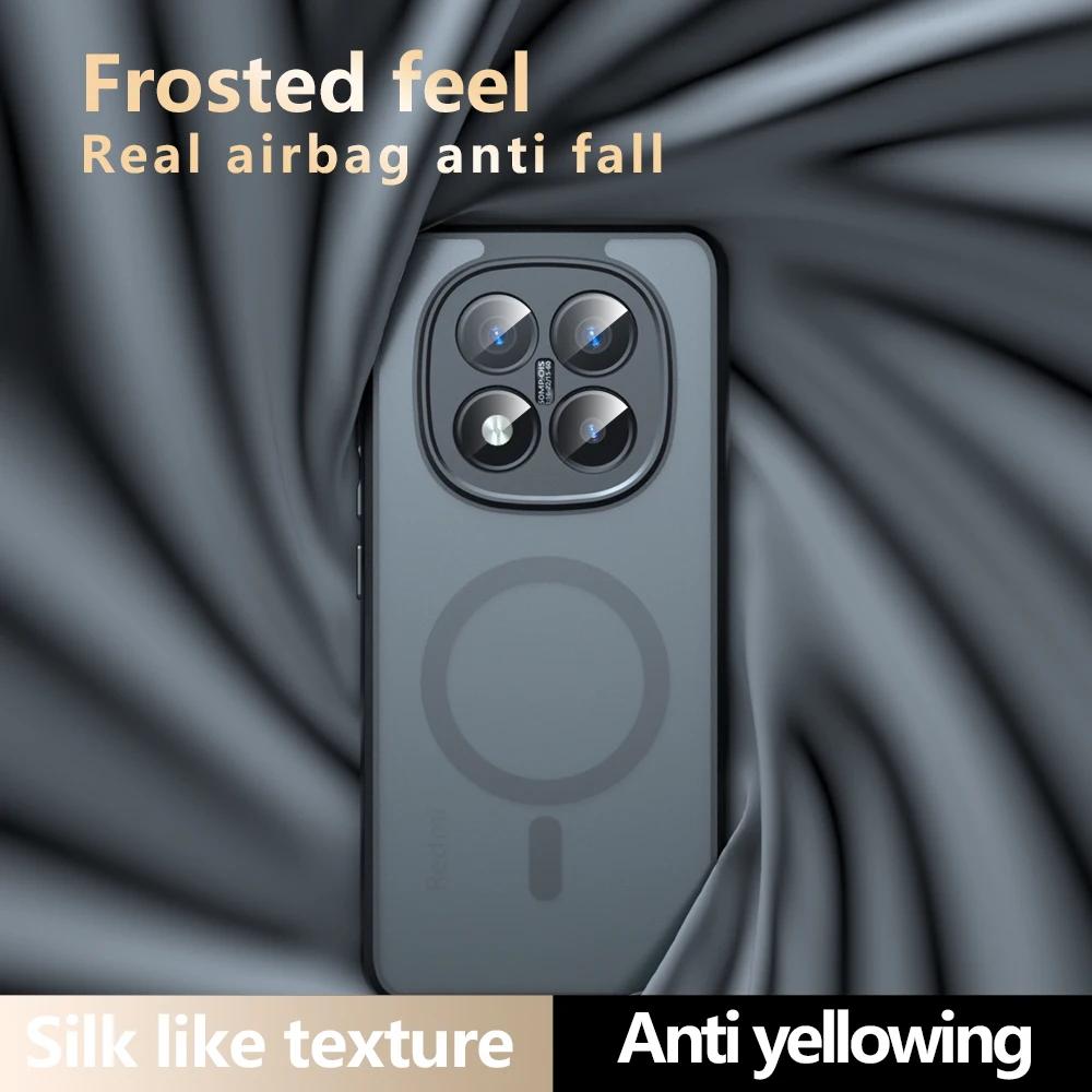 Pro Magsafe Nárazuvzdorný Kryt na Telefon pro Xiaomi Redmi Note 14 4G 5G Note 14 Pro Plus Magnetický Tvrdý Akrylový Nárazník Matný Kryt Pouzdra