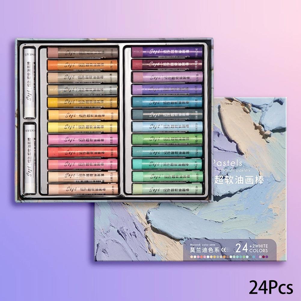 Set di Pastelli a Olio Morbidi Professionali da 24/48 Colori Pastelli Bianchi per Pittura Materiali Artistici Strumenti per Pittura per Artisti Studenti Regali
