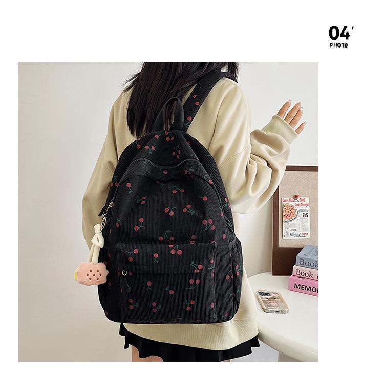 Montbell Corduroy Backpack for Girls: Versatile for Middle School and College Students