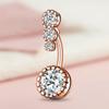 Zircon Crystal Ball Belly Button Rings Copper Shiny Body Jewelry New Gem Navel Piercing  Women