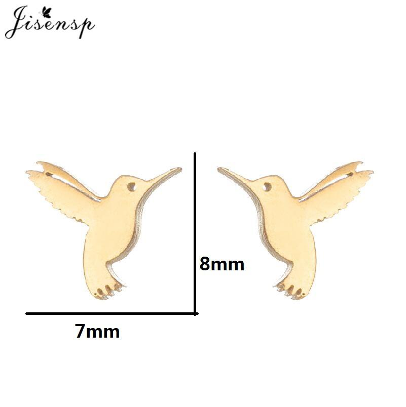 Multiple Mini Stainless Steel Bird Jewelry Earrings  Trend For Women Girls Cute Crane Parrot Bee Hummingbird Studs oorbellen