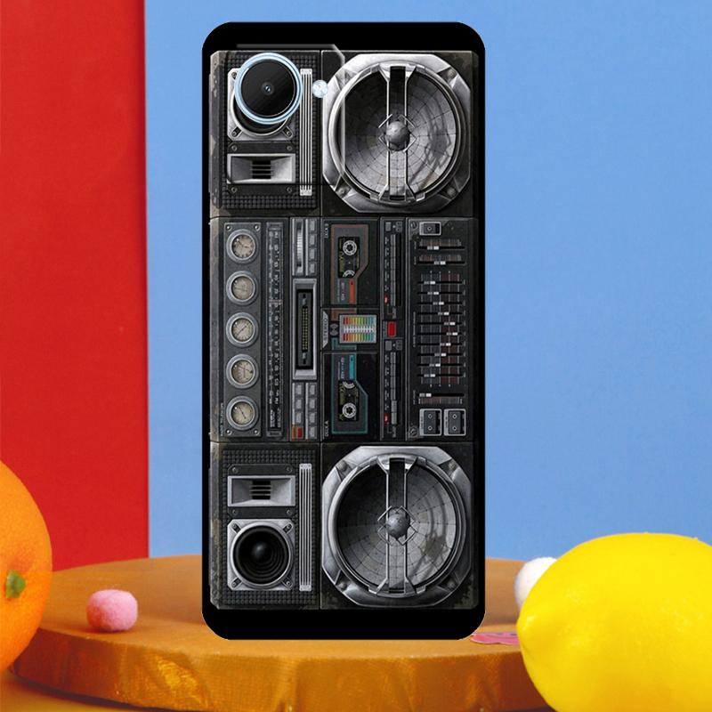 

Винтажный бумбокс 80-х для Realme 15 Pro 13 12 11 10 14 Pro Plus C65 C67 C63 C61 C55 C51 C53 C35 C75 GT6 GT7 Чехол Realme C63 4G