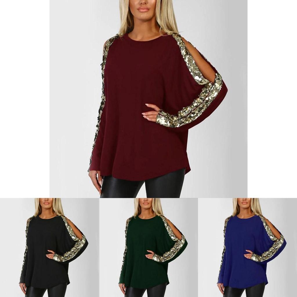 Women Ladies Sweatshirts Loose Blouse Long Sleeve Sequined Casual T-shirts Tops With Premium Quality Comfort And Stylish Versatility