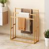 Wood Vertical Towel Rack with 3 Hanging Crossbars 3 Tier Standing Towel Rack Floor Towel Rack for Bathroom Dorm Bedroom Pool