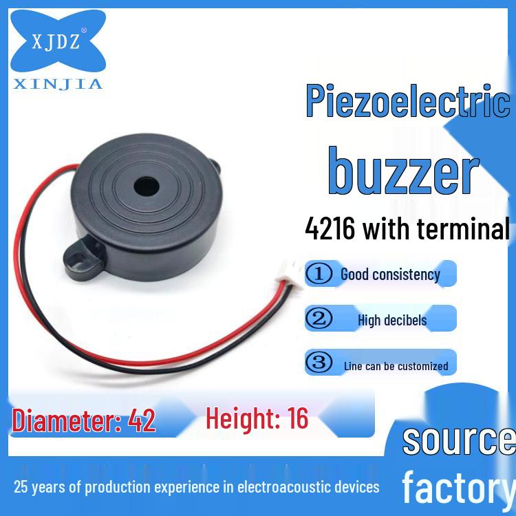 4216 High Decibel Continuous Sound Alarm DC3-24V Piezoelectric Buzzer with Terminals