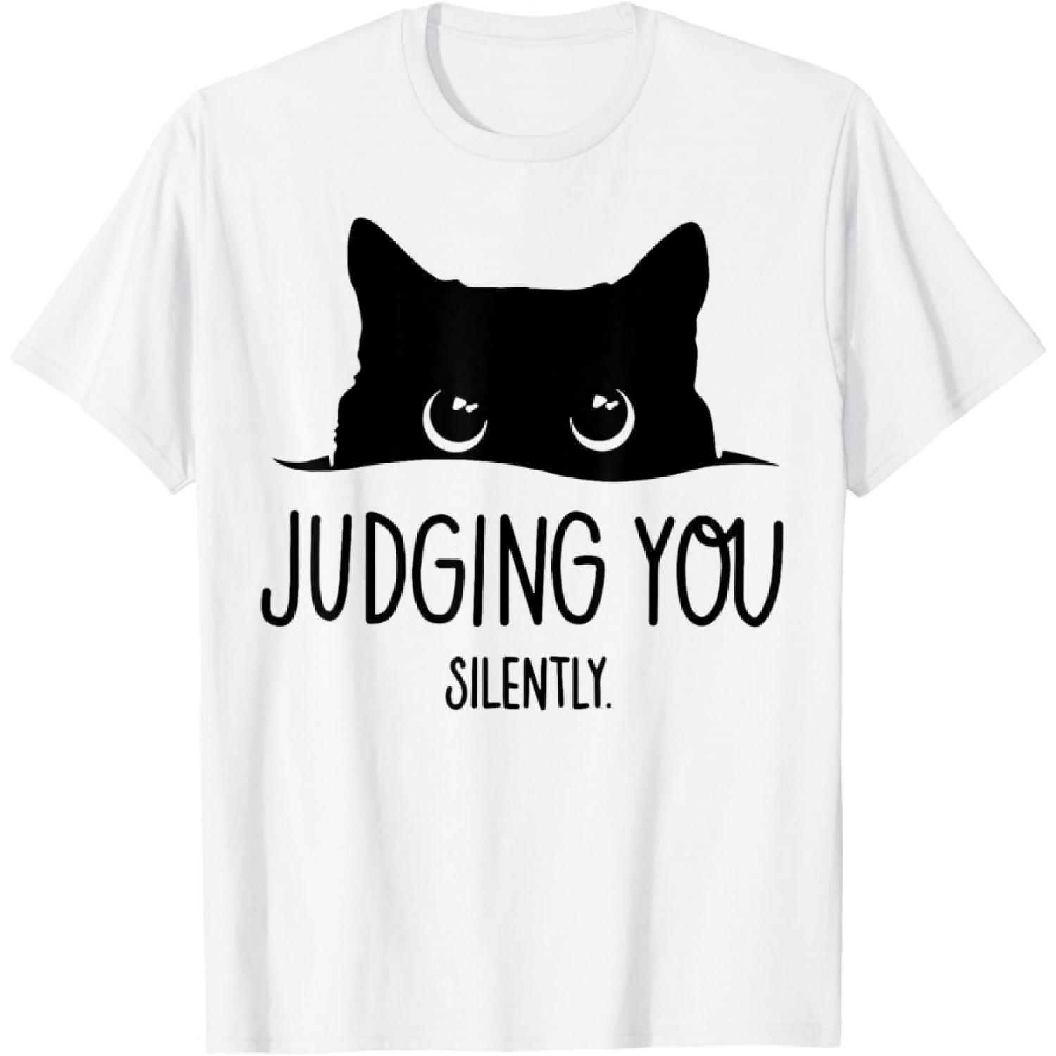 Cat Judging You Silently Men Women T-Shirt S