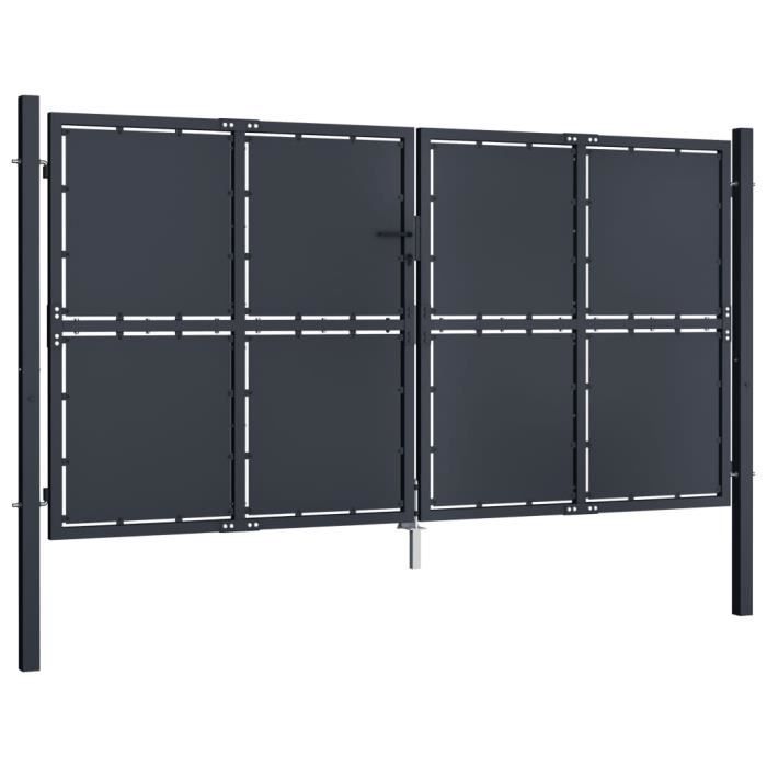 Portail de jardin - VIDAXL - Acier - 300x150 cm - Anthracite - Battant
