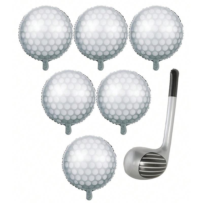 

7pcs Golf Theme Aluminium Film Balloons PVC Inflatable Golf Clubs Decor For Indoor Outdoor Beach Backyard Birthday Party Supply Other