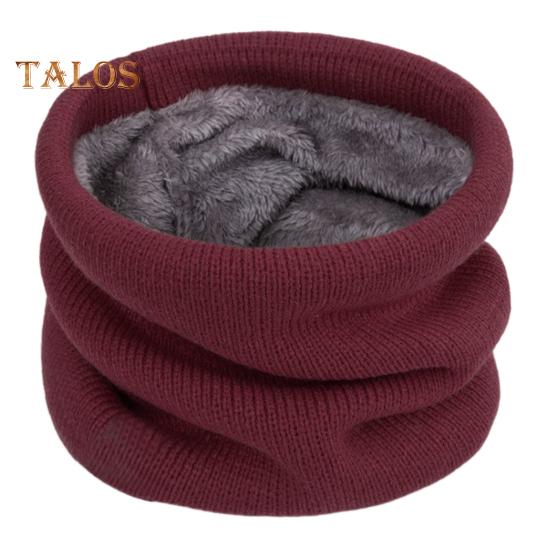 

Зимний велосипедный шарф, двухслойный утеплитель для шеи, трикотажный, утолщенный, с флисовой подкладкой, эластичный, мягкий, круглый шарф, шейный платок вино красного