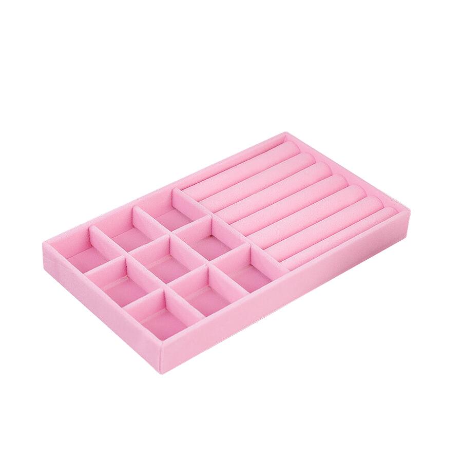 1PC, Flocking Jewelry Box Jewelry Tray, Color: Pink