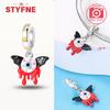 Genuine copper Luminous Halloween Charm Bead Charms Zombie Skeleton Dangle Bead Compatible With Authentic Bracelets Do It Yourself Fine Jewellery Gift