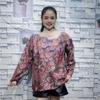 Women's Plus Size Printed Wool Sweater - Half-High Collar Autumn Winter Knit Outerwear
