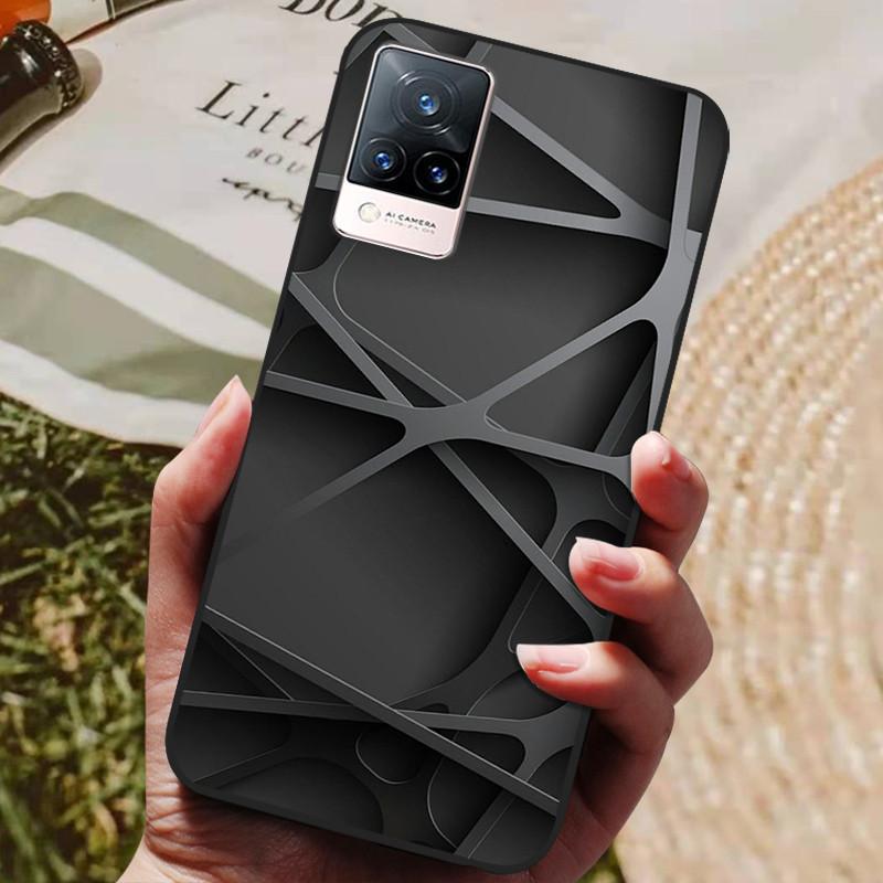Dla Etui Coque vivo V21e Silikonowe Etui na Telefon z Tylną Pokrywą Dla vivo V21e Etui Miękki Bumper Funda na vivo V2061 V21 e V 21e 6.44" Torba