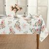 1pc Dish Cloth Polyester Tablecloth Pink Vintage Beautiful Rose Flower Party Table Tablecloth, Spring Summer Floral Table Cover