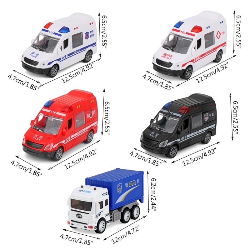 Miniature Educational Inertia Car Fire Truck Ambulance Vehicle Toy Realistic Friction Car Pull Back Vehicle