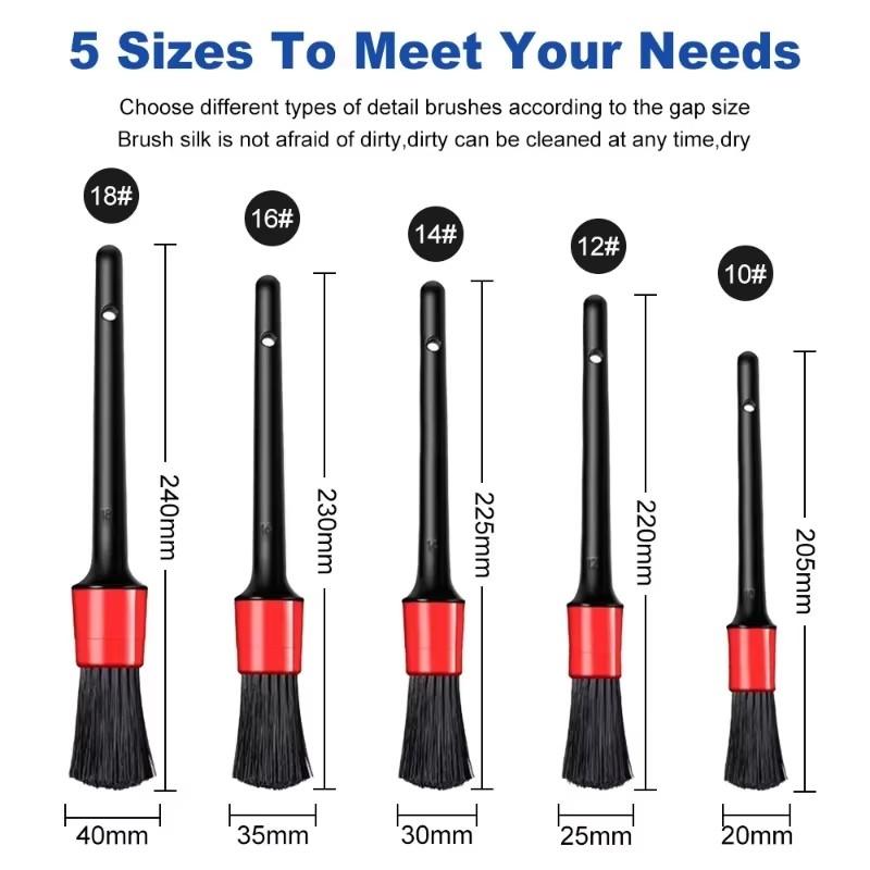 Car Cleaning Brush Kit Automotive Detail Brushes for Car Interior Detailing Brush Set Wheel Rims Clean Brush Plastic