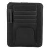 Car Sun Visor Card Bill Holder Organizer PU Leather Storage Bag Glasses Clip(Black)