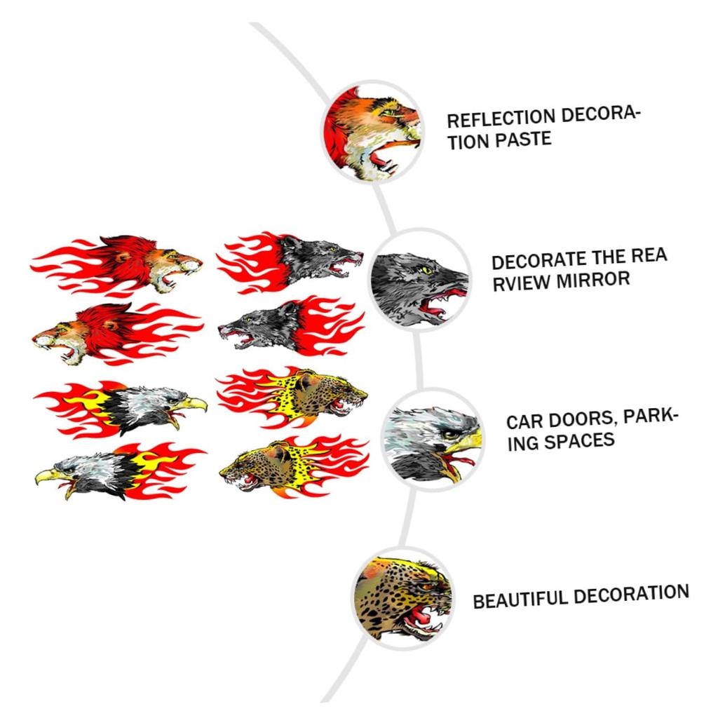 OSOLADY 8 Pcs Car Flame Sticker Car Sticker Car Body Side Car Decal Bumper