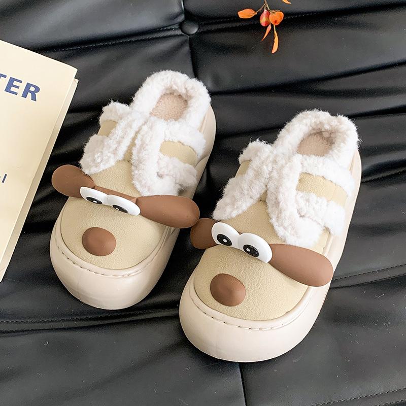 

Женские милые мультяшные плюшевые тапочки - Теплые и теплые хлопковые зимние домашние тапочки на толстой подошве для девочек, сладкие плюшевые повседневные комнатные туфли 40/41