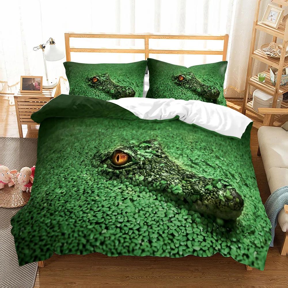 Bedding Alligators Double Bed Duvet Set Bedroom Set Home Textile Bad Cover Set Double Jogo De Cama Duvetcover 2pcs Pillowcase
