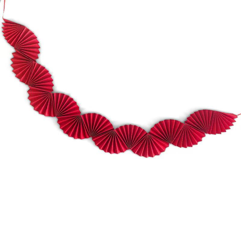 Birthday Party Fan-shaped Paper Decorations: Hanging Ornaments and Pull Flags