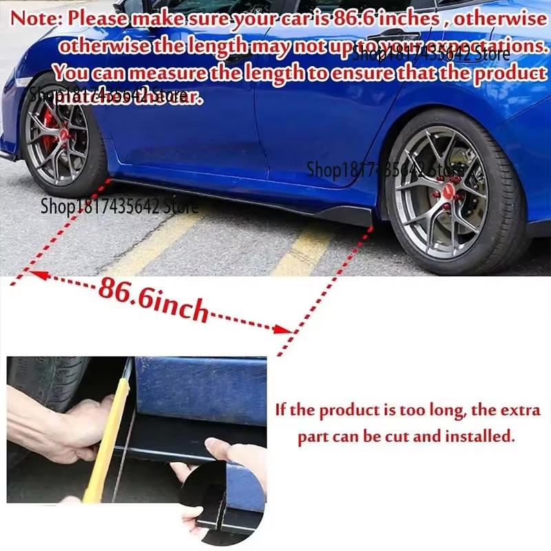 FOR VOLVO V60 V90 2M Car Side Skirt Extension Plate Lip Separator Bumper 2.18M Racing Side Spoiler Universal Car Side