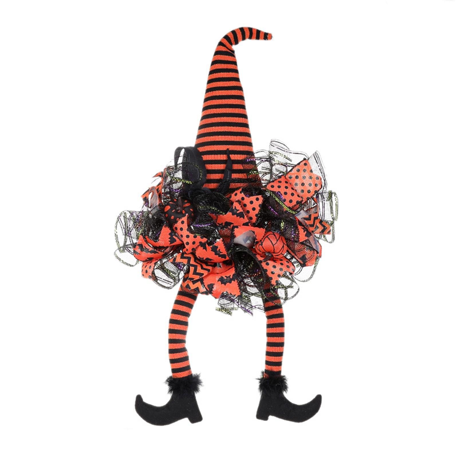 

Хэллоуинские венки ведьмы для входной двери, фиолетовый хэллоуинский венок с декором из сетки и шляпой ведьмы, хэллоуинские украшения для дома, для вечеринки в помещении и на улице One Size оранжевый