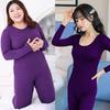 2pcs Warm O Neck Solid Color Thermal Underwear High Quality Plus Size Long Johns Women Shaped Sets M-5XL