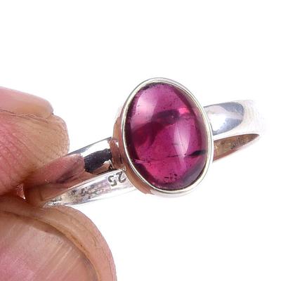 Natural Garnet Gemstone Handmade 925 Solid Sterling Silver Gift Ring Size 6 Z5h87