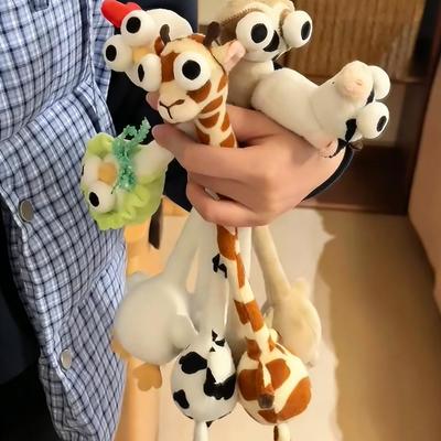 Popular Fun Long-Neck Chicken Plush Keychain Adorable White Duck Pendant For Bag Kawaii Decorative Accessory For Girls Backpack
