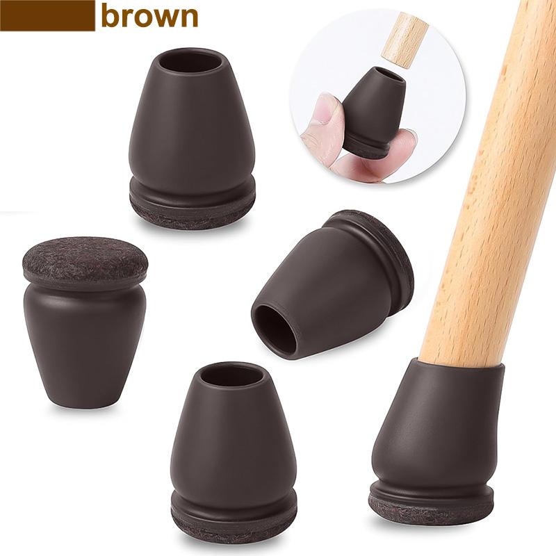 8PCS Chair Leg Floor Protector Felt Foot Cover 15° Diagonal with Thick TPE Pads Silicone Furniture Table Feet for Hardwood