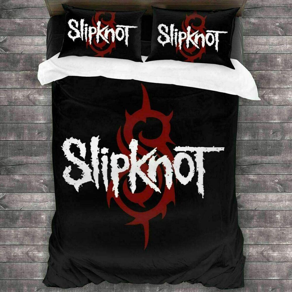 

Комплект постельного белья Slipknot 3 предмета Пододеяльник Наволочки Чехол для одеяла Размер Великобритания Подарки 2 Pillowcases
