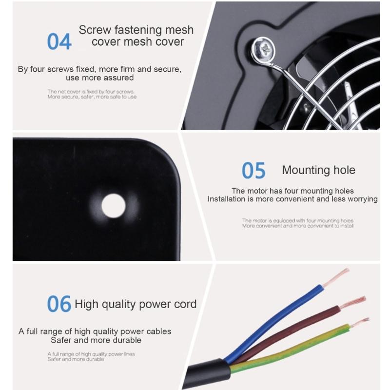 220V Wall-Mounted Exhaust Fan for Kitchens Bathroom and Other Humid Areas