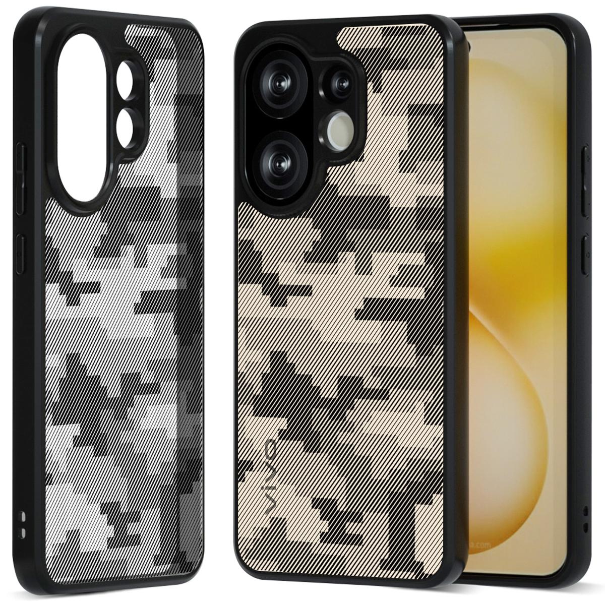 

IBMRS Чехол для vivo S30 Pro mini 5G Мягкий ТПУ бампер Жесткая ПК задняя крышка Противоударный чехол для телефона Grid Camouflage