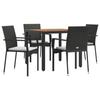 VidaXL Mobilier à dîner de jardin et coussins 5pcs Noir Résine tressée 3184988