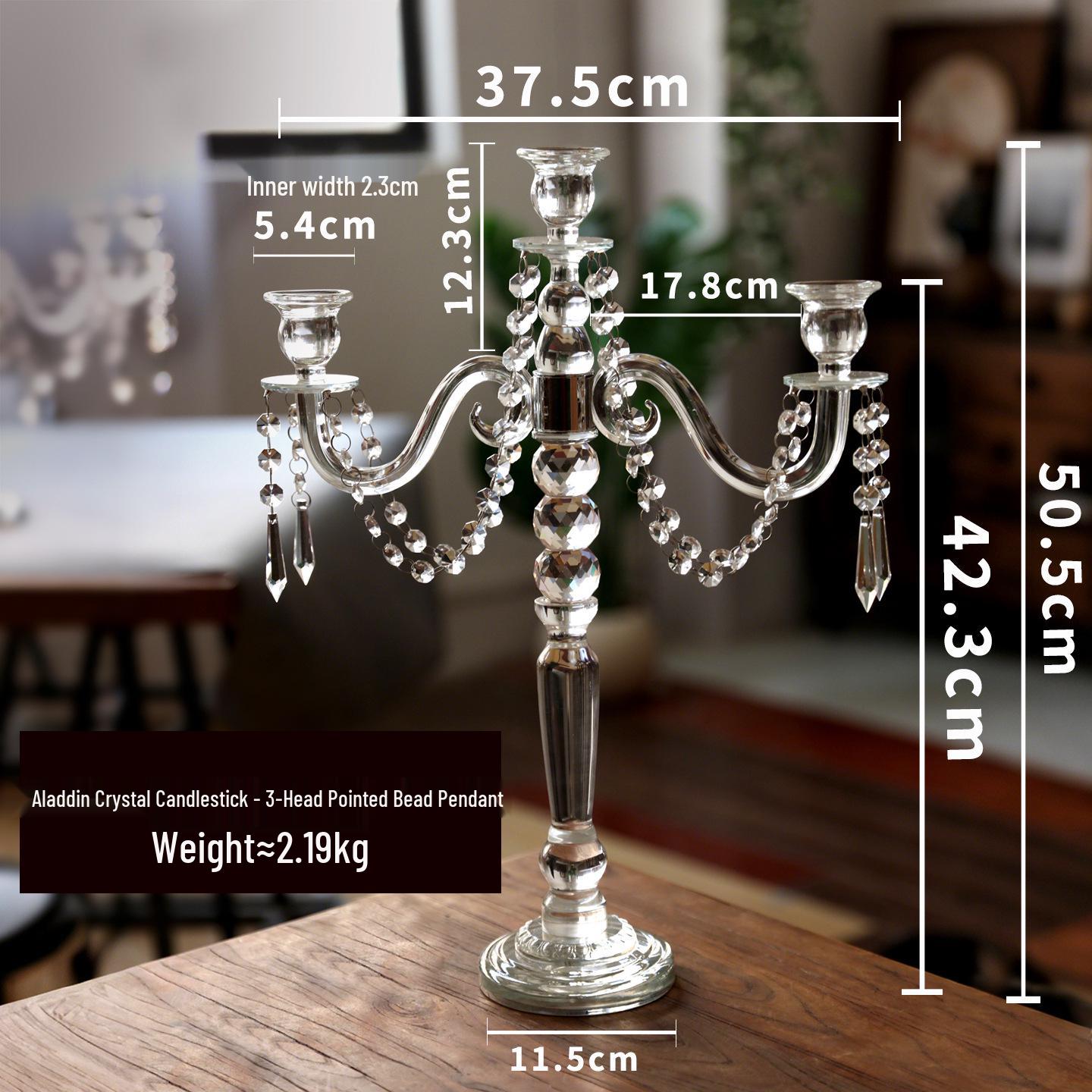 European Style Crystal Glass Multi-Head Candlestick: Elegant Wedding & Home Decor