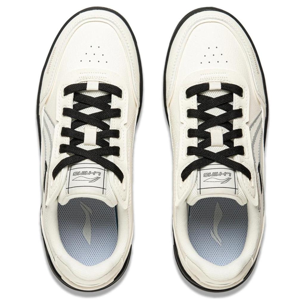 Li Ning Qing Yun Classic Retro Soft Comfortable Thick Sole Height Increasing Resilient Wear Resistant Shock Absorbing Low Top Skate Shoes AGCU308-4