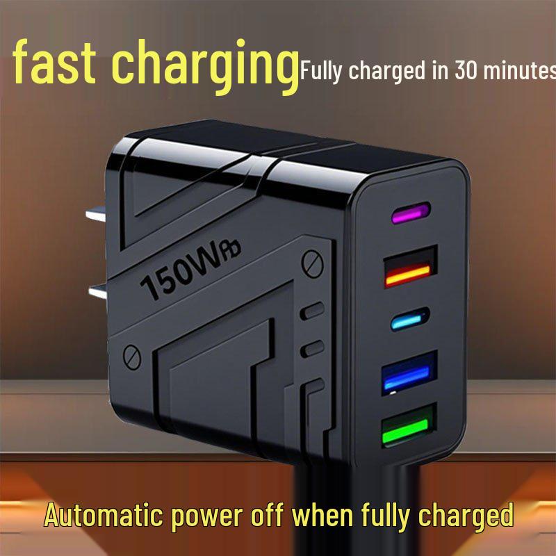 

150W High-Power GaN USB Charger with Multi-Port Fast Charging for Apple & Android