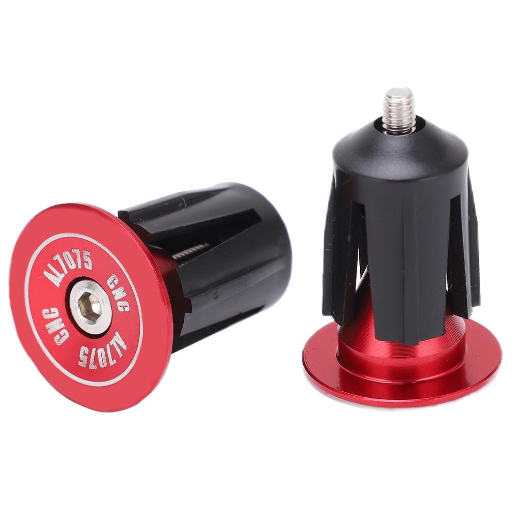 2pcs Handlebar Plug Aluminum Alloy Plastic Replaceable Practical Bicycle AccessoriesRed