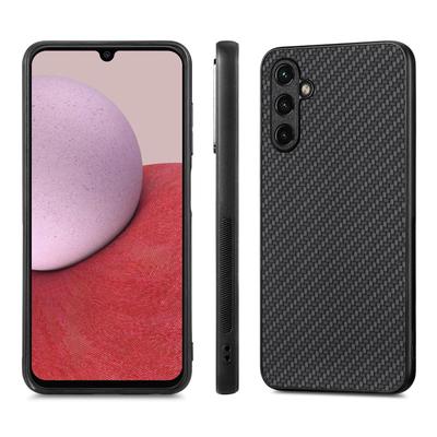 Anti-scratch Phone Case For Samsung Galaxy A14 5G/A14 4G Carbon Fiber Texture PU Leather Coated Soft TPU Anti-fall Phone Cover