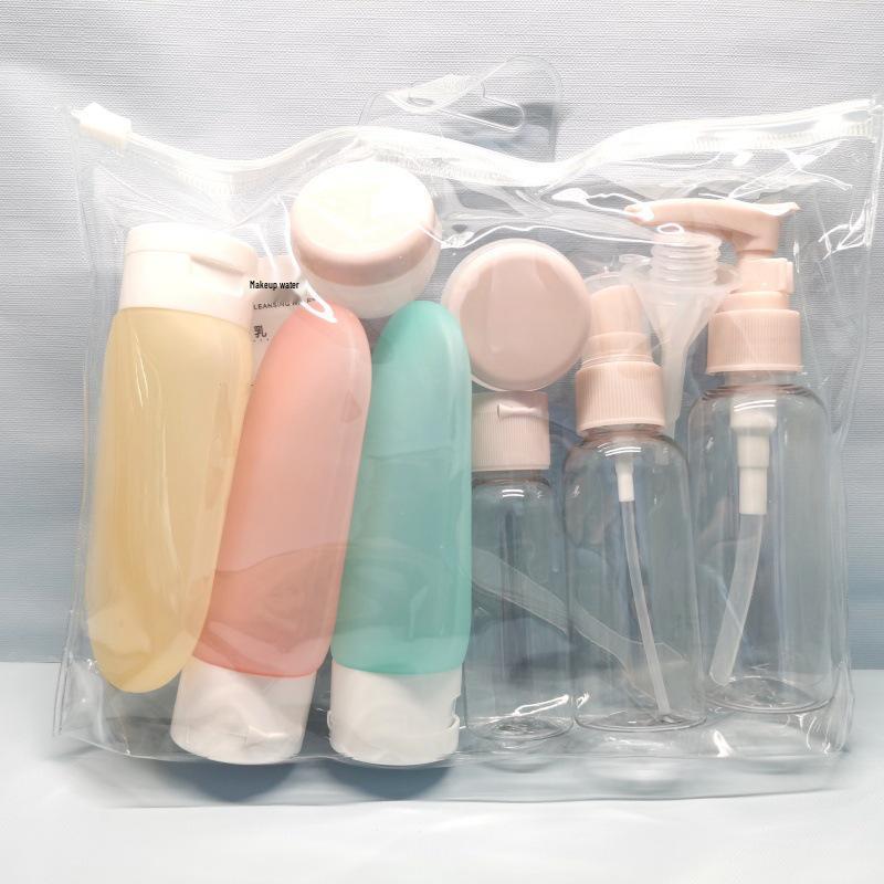 Travel Bottle Set: Lotion, Shampoo, Shower Gel, Skincare, Cosmetic & Perfume Bottles with Spray Head