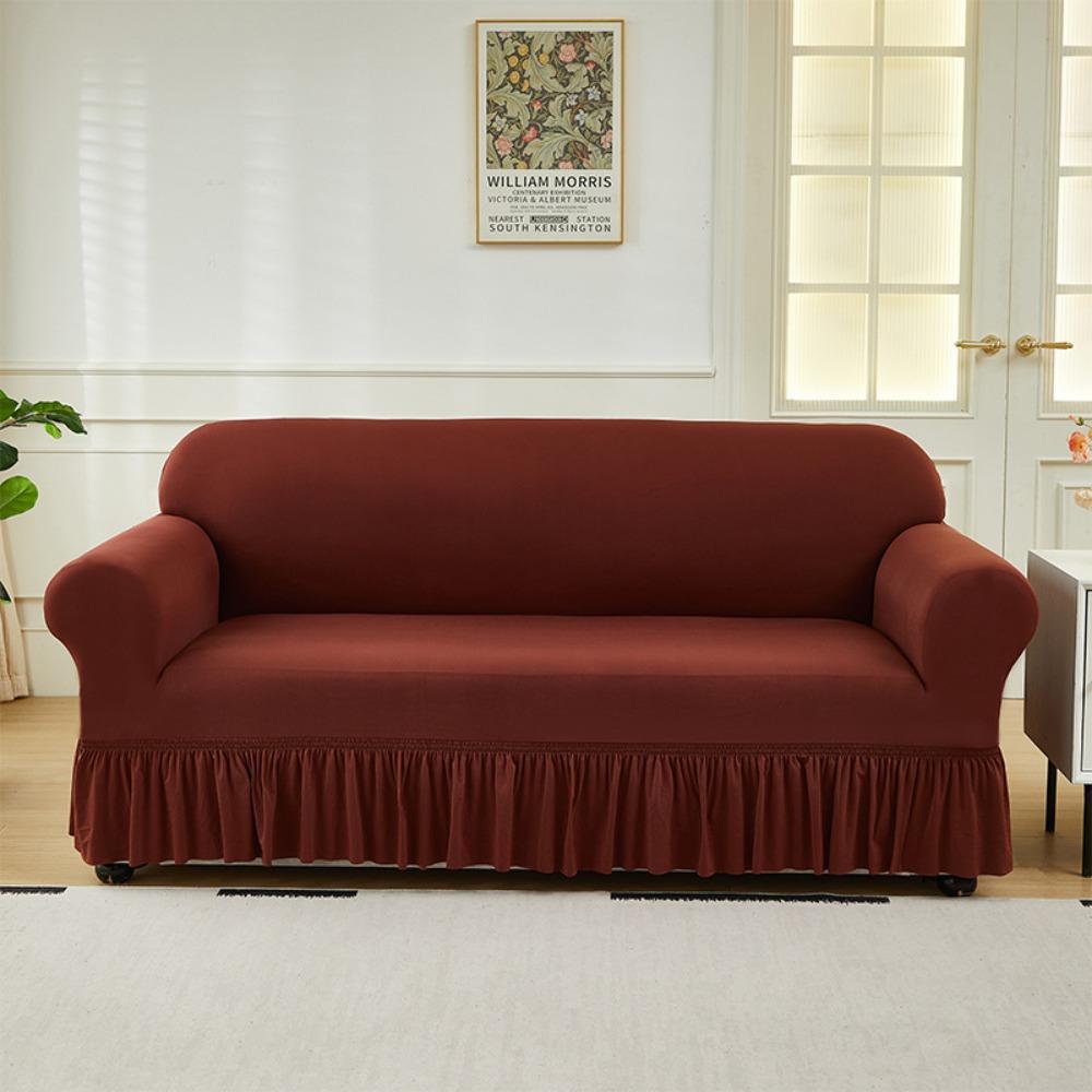 Sofa Protector Full Cover Stretchable Slipcouch Couch Cover with Skirt Soft Fabric