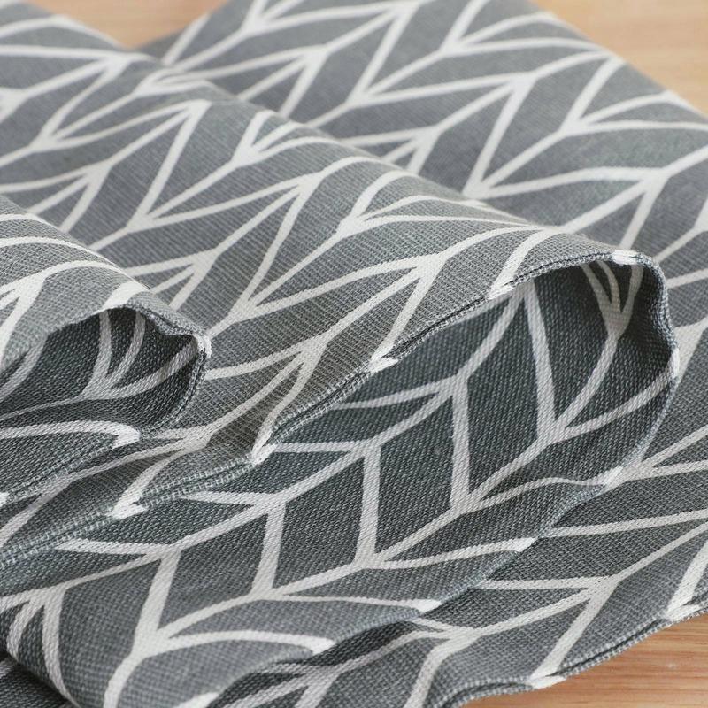 Geometriskt Tryckt Bomullslinne Rutig Bordslöpare Bröllopsduk Festmiddagsdekor