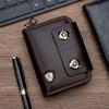 Men’s RFID Blocking Leather Wallet, Zipper Credit Card Holder, Accordion Card Organizer, Cash Pocket, Compact Travel Wallet